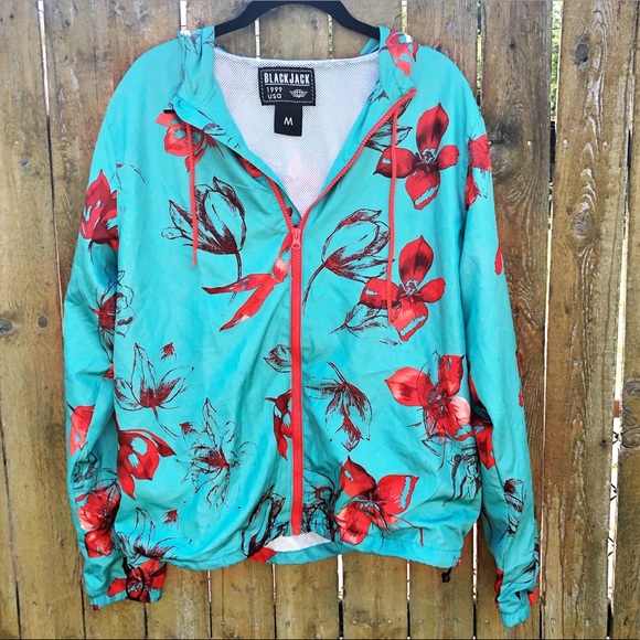 Black Jack 1999 Other - Black Jack 1999 Teal Tropical Windbreaker